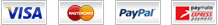 Forms of payment - Visa, Mastercard, Paypal